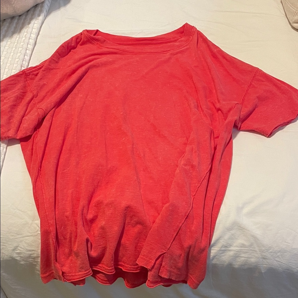 Aerie Bright Red Short Sleeve Oversized Tee